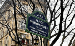 Shimon Peres Square, inaugurated on the morning of Thursday 19th February 2025 in Paris.