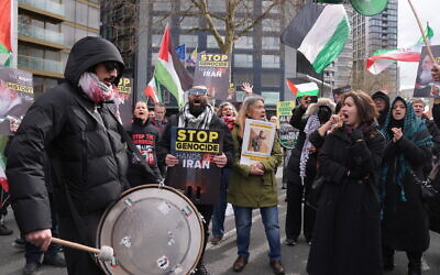 Protesters take part in the annual protest rally by pro-Palestinian group Al Quds, in central London. Picture date: Sunday March 15, 2026.