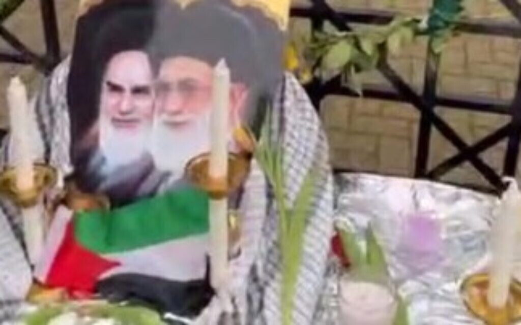 Candlelit tribute to Iran’s Supreme Leader Ayatollah Ali Khamenei displayed at a vigil in the UK. Credit: X