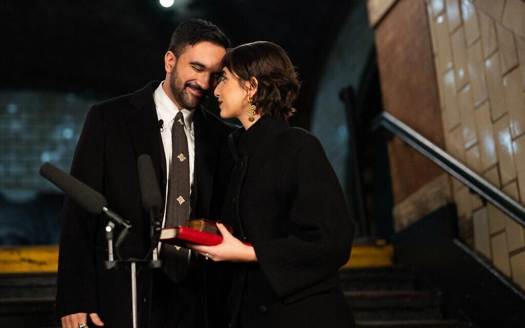 Mayor Zohran Mamdani (Democrat of New York, New York) with his wife Rama Duwaji