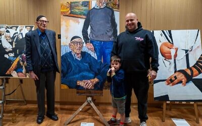 Ivan Colover (left) and Jonnie Malachi (right) and son. Jonnie (Bpark member) is the artist who painted Ivan (Bpark member).