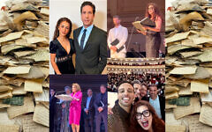 Performers at Carnegie Hall from top left" Elica Le Bon, David Schwimmer, Jonah Platt, Debra Messing, Ari'el Stachel, Lawrence Bender, Michael Aloni and Elie Sharabi