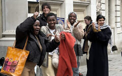 Kwabena Devonish (front, second left) outside Bristol Crown Court, where she is accused of expressing support for Hamas during a speech in November 2023. Picture date: Monday 16 March, 2026. Photo Credit: Eleanor Storey/PA Wire Kwabena Devonish (front, second left) outside Bristol Crown Court, where she is accused of expressing support for Hamas during a speech in November 2023. Picture date: Monday 16 March, 2026. Photo Credit: Eleanor Storey/PA Wire