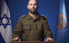 An IDF spokesperson announcing strikes on Hezbollah targets in Lebanon today (Credit: @IDF) An IDF spokesperson announcing strikes on Hezbollah targets in Lebanon today (Credit: @IDF)