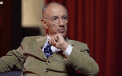 Sir Michael Moritz speaking to the BBC, where he said Britain has become an “uncomfortable place for Jews”.