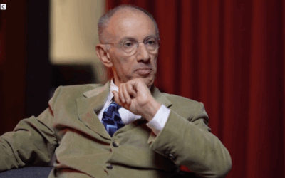 Sir Michael Moritz speaking to the BBC, where he said Britain has become an “uncomfortable place for Jews”.