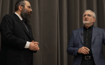 Rabbi Dovid Lewis and Imam Nasser Kurdy, who was among the signatories of the solidarity letter to British Jews. (ITV News)