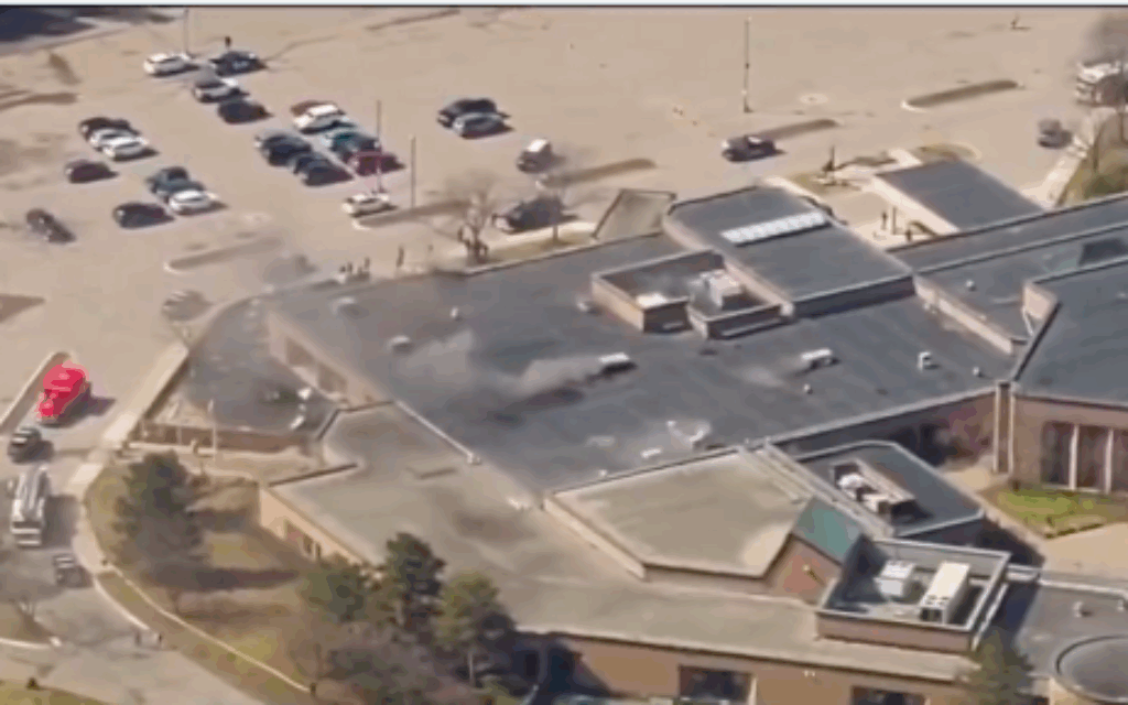 Smoke seen at Temple Israel Synagogue, Michigan, after ramming attack