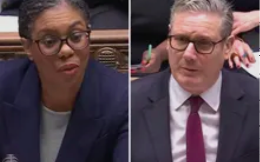 Kemi Badeoch and Keir Starmer at PMQs