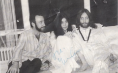 Israeli journalist Akiva Nof with  Yoko and  John  in 1969