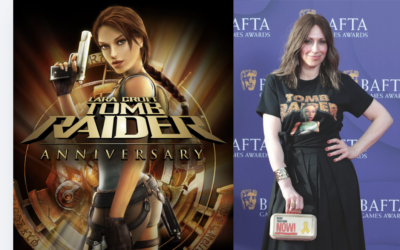 Shelley Blond the voice of Lara Croft who is celebrating her 30th
