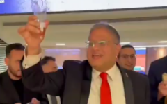 Itamar Ben-Gvir toasts the passing of a death penalty bill in the Knesset Itamar Ben-Gvir toasts the passing of a death penalty bill in the Knesset