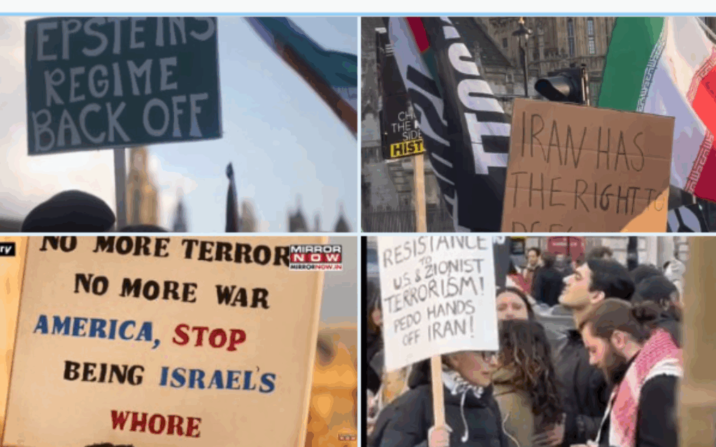 Flags seen at pro IRGC rally on Saturday 28th February 2026