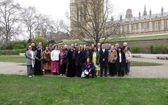 Faith leaders and volunteers from Jewish, Muslim and Christian organisations gather outside the House of Lords following the “Faith in Charity” reception. Credit: Ali Milani
