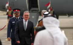 Prime Minister Sir Keir Starmer arrives at an airport in Bahrain, as part of a two-day visit to the Gulf region to meet leaders of countries who have been in the front line and discuss diplomatic efforts to support and uphold the ceasefire for a lasting resolution to the conflict. Picture date: Thursday April 9, 2026.
Photo Alastair Grant PA Prime Minister Sir Keir Starmer arrives at an airport in Bahrain, as part of a two-day visit to the Gulf region to meet leaders of countries who have been in the front line and discuss diplomatic efforts to support and uphold the ceasefire for a lasting resolution to the conflict. Picture date: Thursday April 9, 2026.
Photo Alastair Grant PA
