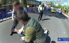 Screen grab from body worn camera issued by Metropolitan Police of police officers confronting and arresting a 45-year-old man who remains in custody, they have said, following two people being stabbed in Golders Green, north-west London. Issue date: Wednesday April 29, 2026. PA Photo. Photo credit should read: Metropolitan Police/PA Wire
NOTE TO EDITORS: This handout photo may only be used for editorial reporting purposes for the contemporaneous illustration of events, things or the people in the image or facts mentioned in the caption. Reuse of the picture may require further permission from the copyright holder. Screen grab from body worn camera issued by Metropolitan Police of police officers confronting and arresting a 45-year-old man who remains in custody, they have said, following two people being stabbed in Golders Green, north-west London. Issue date: Wednesday April 29, 2026. PA Photo. Photo credit should read: Metropolitan Police/PA Wire
NOTE TO EDITORS: This handout photo may only be used for editorial reporting purposes for the contemporaneous illustration of events, things or the people in the image or facts mentioned in the caption. Reuse of the picture may require further permission from the copyright holder.
