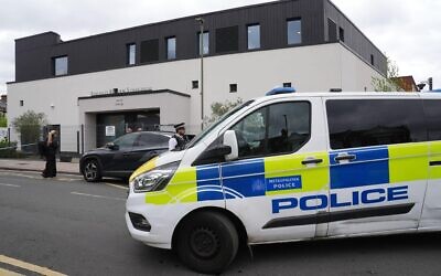Police outside Finchley Reform Synagogue in north London