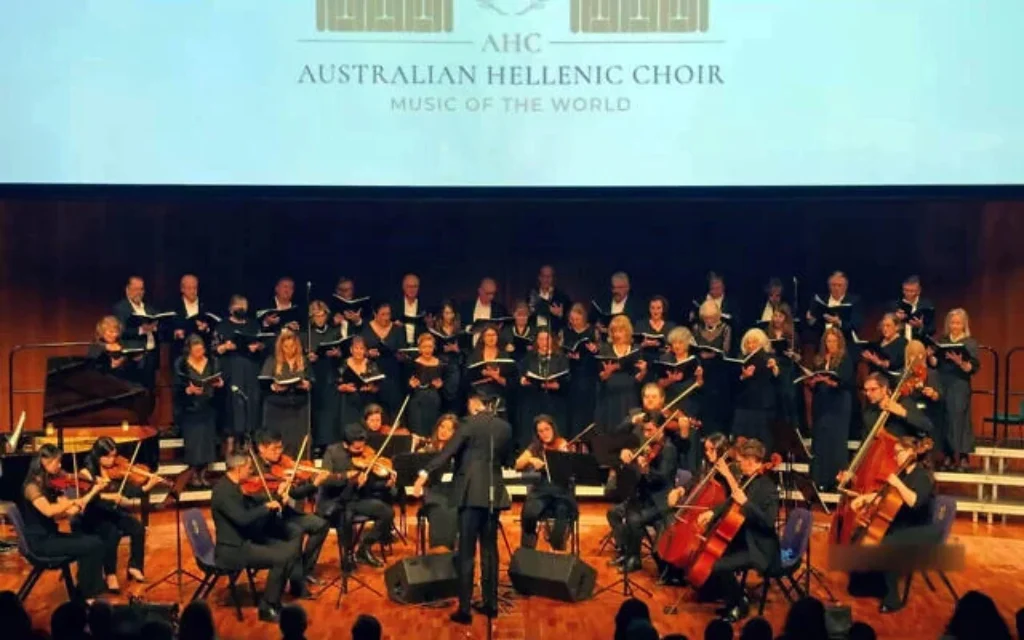 Screenshot from video of the Australian Hellenic Choir during a concert in Sydney, 2025. Photo: Youtube