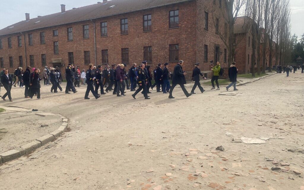 International military delegation to Auschwitz. Pic: Michelle Rosenberg International military delegation to Auschwitz. Pic: Michelle Rosenberg