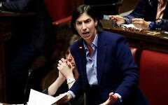 Democratic Party Secretary Elly Schlein during the Prime Minister's briefing on the government's action in the Chamber of Deputies in Rome on April 9th, 2026.(Massimo Di Vita/Archivio Massimo Di Vita/Mondadori Portfolio via Getty Images via JTA)
