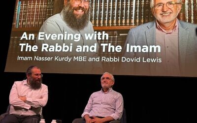 Rabbi Dovid Lewis (left) with Imam Nasser Kurdy at JW3