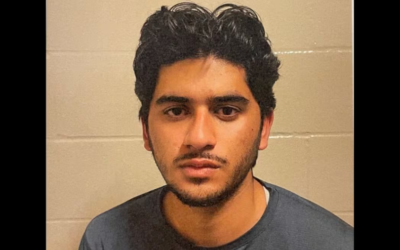Muhammad Shahzeb Khan, pictured shortly after his arrest in Canada in September 2024 (Quebec Superior Court)