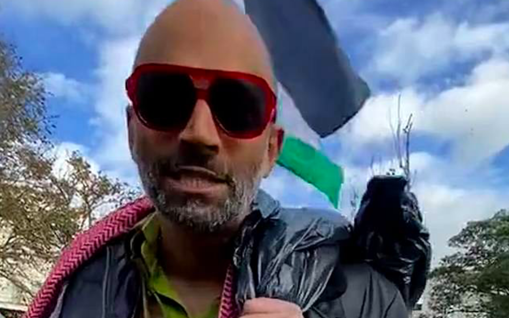 Bernard Mani at Nov 2023 Palestine demo in Hove.