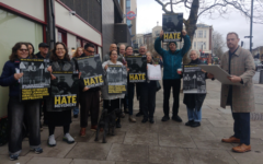 Mark Birbeck (r) at a recent Our Fight UK event showing solidarity with Gails in Archway, North London, after it was targeted by anti-Israel vandalism (Photo: Our Fight UK)