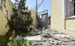 Damage to the inside of the Jewish Community Centre after a drone strike. Photo Credit: WJR Damage to the inside of the Jewish Community Centre after a drone strike. Photo Credit: WJR