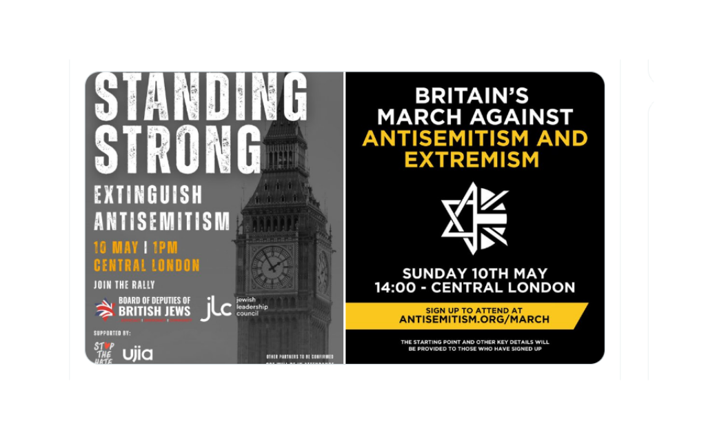 Two different events were announced for the same day - an hour apart