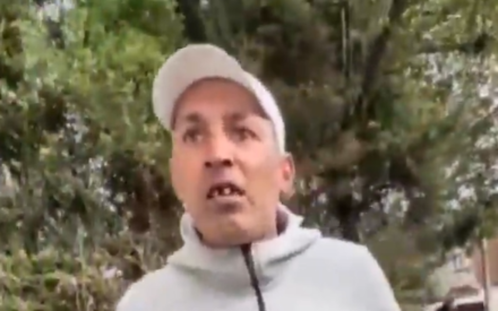 The individual was filmed verbally and physically attacking a Jewish man
