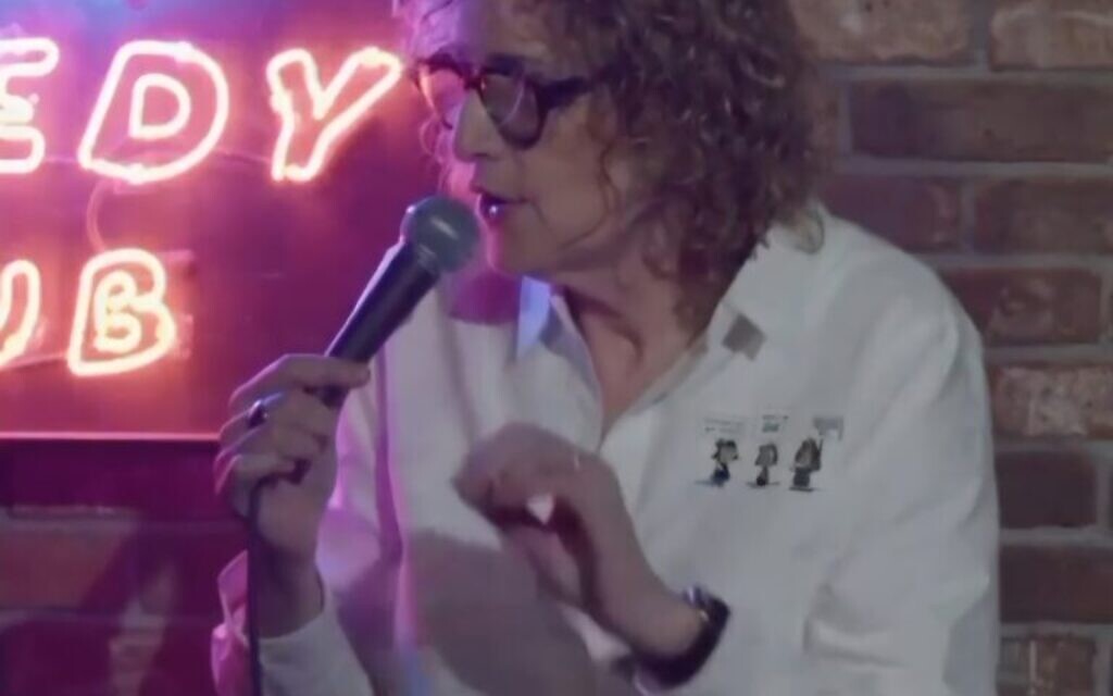 Judy Gold performs at a New York comedy club, where a heckler was removed after shouting an antisemitic slur.