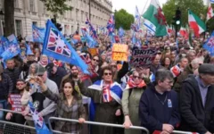 People attend a "face down" antisemitism rally in Whitehall, central London, following a series of arson attacks and two people being stabbed in Golders Green, north-west London on April 29. Picture date: Sunday May 10, 2026. Pic Lucy North PA People attend a "face down" antisemitism rally in Whitehall, central London, following a series of arson attacks and two people being stabbed in Golders Green, north-west London on April 29. Picture date: Sunday May 10, 2026. Pic Lucy North PA