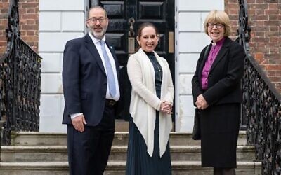 Archbishop Sarah with Rabbi Charley Baginsky and Rabbi Josh Levy, Co-Leads of The Movement for Progressive Judaism. Photo credit Lambeth Palace