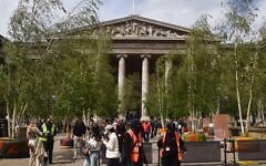 Tapestry Of Trees, a Bayeux Tapestry-inspired installation from garden designer Andy Sturgeon, is displayed outside the British Museum. Tapestry Of Trees, a Bayeux Tapestry-inspired installation from garden designer Andy Sturgeon, is displayed outside the British Museum.