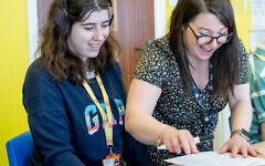 Kisharon Langdon College student, Lizzi, studying with her teacher. Pic: Grainge Photography Kisharon Langdon College student, Lizzi, studying with her teacher. Pic: Grainge Photography