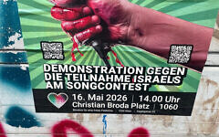 The poster in Vienna calling for protest at Eurovision The poster in Vienna calling for protest at Eurovision