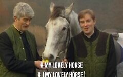 Father Ted and Father Dougal perform “My Lovely Horse” in the Eurovision-themed episode A Song for Europe. Credit: Channel 4 / Hat Trick Productions