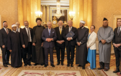 Senior Jewish and Muslim leaders behind the Drumlanrig Accords present a copy of the agreement to King Charles III at Buckingham Palace. Credit: Drumlanrig Accords/Office of the Chief Imam Scotland