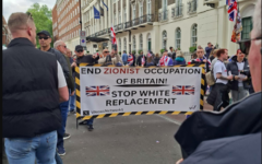 Banner held by far-right activists who attended May 16 Unite the UK march. Banner held by far-right activists who attended May 16 Unite the UK march.