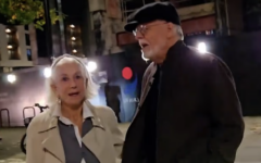 Dame Helen Mirren and husband Taylor Hackford during the filmed confrontation in central London. Credit: X Dame Helen Mirren and husband Taylor Hackford during the filmed confrontation in central London. Credit: X
