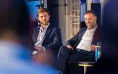 Former Hamas hostages Eli Sharabi and Alon Ohel made their first live public appearance together in the UK. Pic: Julian Coleman Former Hamas hostages Eli Sharabi and Alon Ohel made their first live public appearance together in the UK. Pic: Julian Coleman
