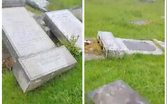 Headstones at the Glasgow (Garnethill) Hebrew Congregational Burial Ground which were incorrectly claimed online to have been vandalised. Credit: X Headstones at the Glasgow (Garnethill) Hebrew Congregational Burial Ground which were incorrectly claimed online to have been vandalised. Credit: X