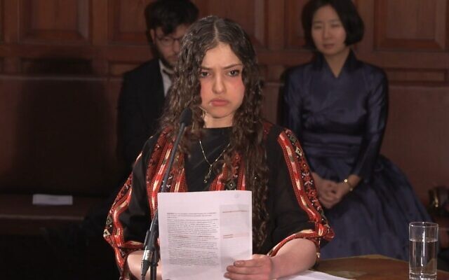 Arwa Elrayess, president of the Oxford Union, speaking at a Union event. Photo: Youtube/ Oxford Union