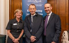 L-R: Nicola Cobbold, Chair of the Anne Frank Trust UK, broadcaster Andrew Marr and chief executive Dan Green at the launch of the charity's latest impact report in Parliament. Photo Credit: Julian Coleman L-R: Nicola Cobbold, Chair of the Anne Frank Trust UK, broadcaster Andrew Marr and chief executive Dan Green at the launch of the charity's latest impact report in Parliament. Photo Credit: Julian Coleman