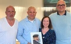 Jenny (second right) with her newly discovered brothers Saul, Mickey and Howie, whom she found after a 33-year search for her biological father, Holocaust survivor and Windermere Boy Moshe Nurtman. Jenny (second right) with her newly discovered brothers Saul, Mickey and Howie, whom she found after a 33-year search for her biological father, Holocaust survivor and Windermere Boy Moshe Nurtman.