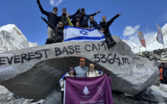 Spark YJP participants celebrate reaching Everest Base Camp during their fundraising trek for Shevet Foundation and wounded Israeli veterans.