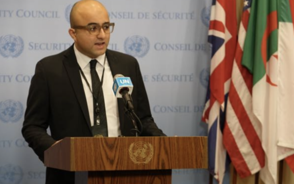 Jonathan Harounoff, who will step down as Israel’s international spokesman to the United Nations on 1 July.