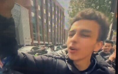 Muhammed Rachid outside the East London Mosque in Whitechapel. Credit: Social media/X screenshot