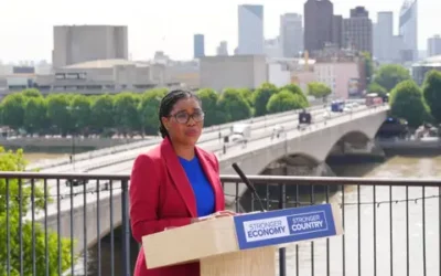 Kemi Badenoch gives speech in central London
Pic:Stefan Rousseau PA